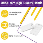 24 Pcs White Furniture Leveling Shims - Non-Slip Plastic Wedges, Adjustable Gap Fillers for Toilet, Uneven Floors, Tables, Doors, Cabinets