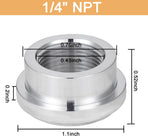1/4" NPT Female Weld on Bung Fitting Aluminum（2PCS）