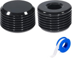 3/4 NPT Male Thread Allen Head Socket Pipe Plug Fitting Aluminum Black（2pcs）