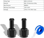 6AN Female to 3/8 Barb Fitting Adapter Straight Swivel Aluminum, Adapters Straight Black Anodized 2PCS