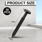 36 Pcs 3 Inch Vinyl Shutter Fastener Window Panel Peg Lok Pin Pegs Screws Shutter Spikes Anchor (Black)