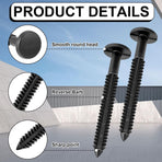36 Pcs 3 Inch Vinyl Shutter Fastener Window Panel Peg Lok Pin Pegs Screws Shutter Spikes Anchor (Black)