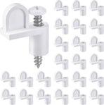 24 Pack 3/8 in Nylon Window Screen Clip with Screws Offset Clips for Fastens Storm Window, Storm Panels, Screen Door Clips (White)