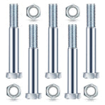 5 Pack Grade 2 Shear Bolts for Rotary Cutters Bolts and Lock Nuts Kit 1/2" x 3-1/2" with Nylock Nuts Fit Brush Cutter Tractor Gearboxes Compatible with Rotary Cutters Mill Grad (Half Thread)