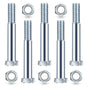5 Pack Grade 2 Shear Bolts for Rotary Cutters Bolts and Lock Nuts Kit 1/2" x 3-1/2" with Nylock Nuts Fit Brush Cutter Tractor Gearboxes Compatible with Rotary Cutters Mill Grad (Half Thread)