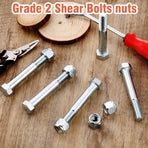 5 Pack Grade 2 Shear Bolts for Rotary Cutters Bolts and Lock Nuts Kit 1/2" x 3-1/2" with Nylock Nuts Fit Brush Cutter Tractor Gearboxes Compatible with Rotary Cutters Mill Grad (Half Thread)