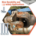 5 Pack Grade 2 Shear Bolts for Rotary Cutters Bolts and Lock Nuts Kit 1/2" x 3-1/2" with Nylock Nuts Fit Brush Cutter Tractor Gearboxes Compatible with Rotary Cutters Mill Grad (Half Thread)