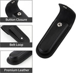 Pocket Knife Sheath, 5" Folding Pocket EDC Knife Case, Portable Pouch Knife Leather Holster with Snap Closure and Belt Loop, Accessory for Outdoor Climbing, Camping, Cycling and Hiking, Black