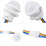 3-Pack Motion Sensor Light Switch, PIR Infrared Sensor, 30S Time Delay, Smart Detection for LED, Bulb and Other Existing Light, Ceiling & Wall Mount, Automatic Light Control, 85-265V, 40W