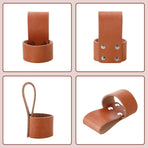 2 Pack Premium Leather Hammer Holster With Belt Loop, Multi-tool Holder, Small Hatchet Carrier, Brown