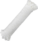 Nylon Rope - 100 Ft White Nylon String, 1/4 Inch Solid Braided Rope, Thick Washing Line for Multi-Purpose Tie Down, Clothesline, Gardening, Craft Projects