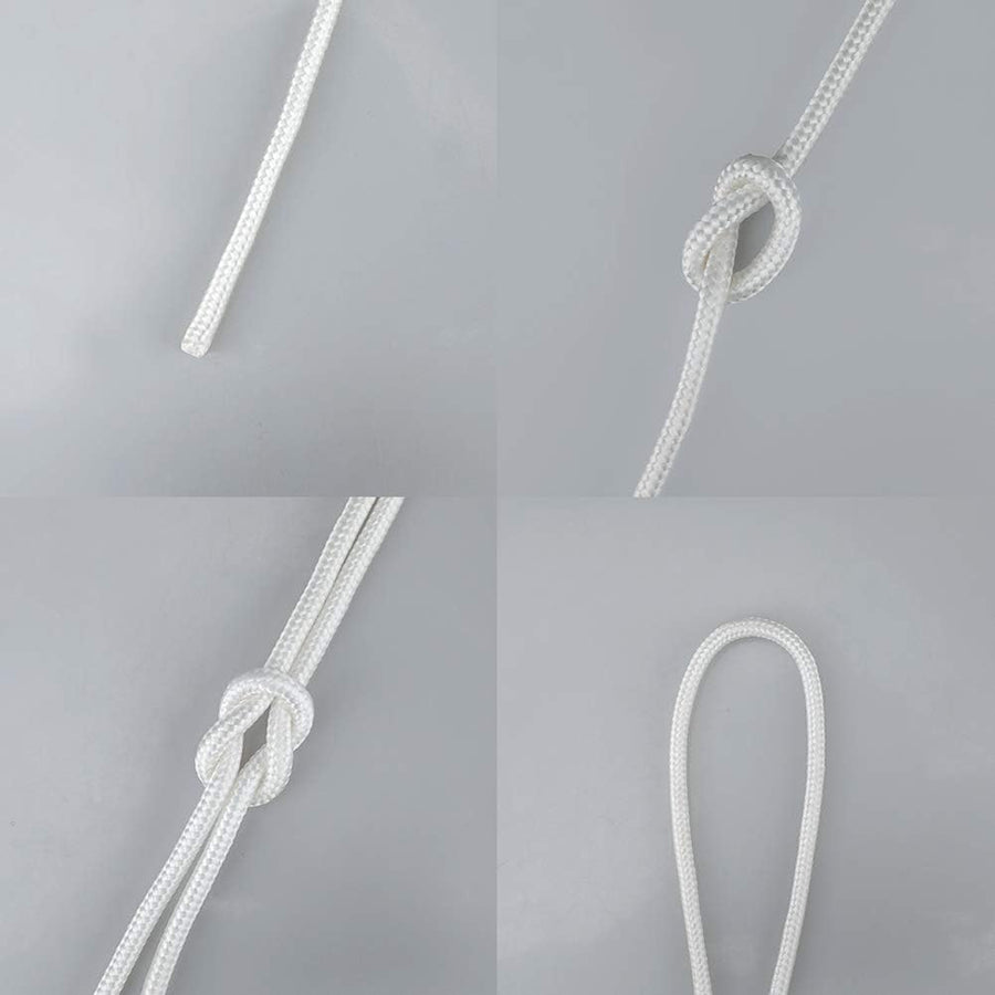 Nylon Rope - 100 Ft White Nylon String, 1/4 Inch Solid Braided Rope, Thick Washing Line for Multi-Purpose Tie Down, Clothesline, Gardening, Craft Projects