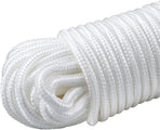 Nylon Rope - 100 Ft White Nylon String, 1/4 Inch Solid Braided Rope, Thick Washing Line for Multi-Purpose Tie Down, Clothesline, Gardening, Craft Projects