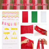 21Pcs Tassel Christmas Garland Paper Tassel Garland Banner, Green Red and White DIY Tassel Christmas Garland Decor Christmas Tree Mantle Office Window Door Indoor - Front View