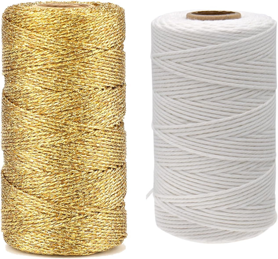 White Twine String and Gold Twine String
