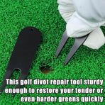 4 Pcs Bending Golf Divot Repair Tool Bent Golf Turf Repair Fork Metal Golf Fork Accessory Suitable to Repair Golf Turf, Clean Grooves, Remove Dirt and Debris Lightweight and Portable