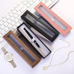10 Pcs Empty pen gift box with Clear lid Single pen presentation Packaging Case Cardboard Jewelry Boxes with Cushion Suitable for Wedding Business Birthday Office Supplies Gift Packaging (Pink)