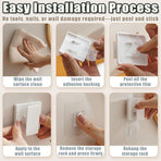 8 Pack Large Self Adhesive Clips Wall Tapestry Hanger No Drilling Adhesive Towel Holder Wall Tapestry Clips for Hanging Posters Photos Postcard Clip for Home Office School Decor (White)