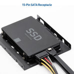3-Pack 15 Pin SATA Power Splitter Cable - 8 Inches, SATA Power Y-Splitter Cable