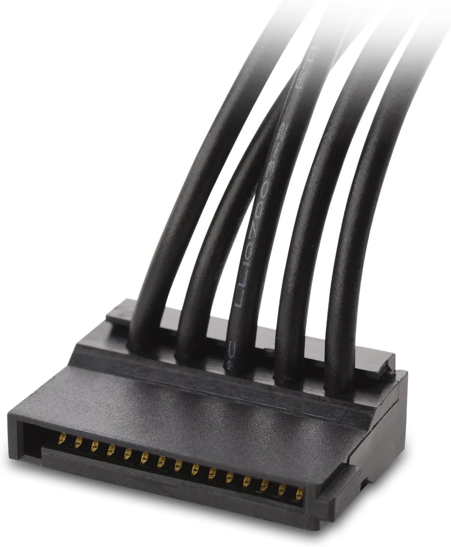 2-Pack 15 Pin SATA to 4 SATA Power Splitter Cable - 18 Inches