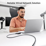 10Gbps Snagless Cat 6 Ethernet Cable - 25ft, Slim Profile Cat 6 Cable, Cat6 Cord, Thin Ethernet Cord, Black