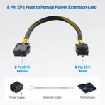 2-Pack 8 Pin EPS CPU Extension Cable - 10 Inches, 8-Pin ATX/CPU Power Cable Male to Female