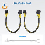 2-Pack 8 Pin EPS CPU Extension Cable - 10 Inches, 8-Pin ATX/CPU Power Cable Male to Female
