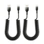 2-Pack Coiled Micro USB Cable (Coiled Micro USB to USB2.0) 1-3 Feet