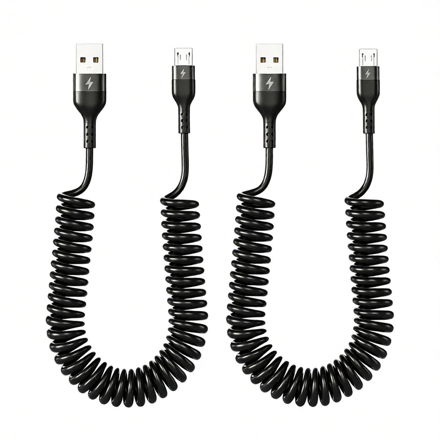 2-Pack Coiled Micro USB Cable (Coiled Micro USB to USB2.0) 1-3 Feet