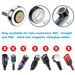 Magnetic Charging Tips 7pin Series (USB-C Tips) 6pcs,Magnetic Type-C Tips,Just 3.0A&7Pin Data Charger Tips Without USB Cable