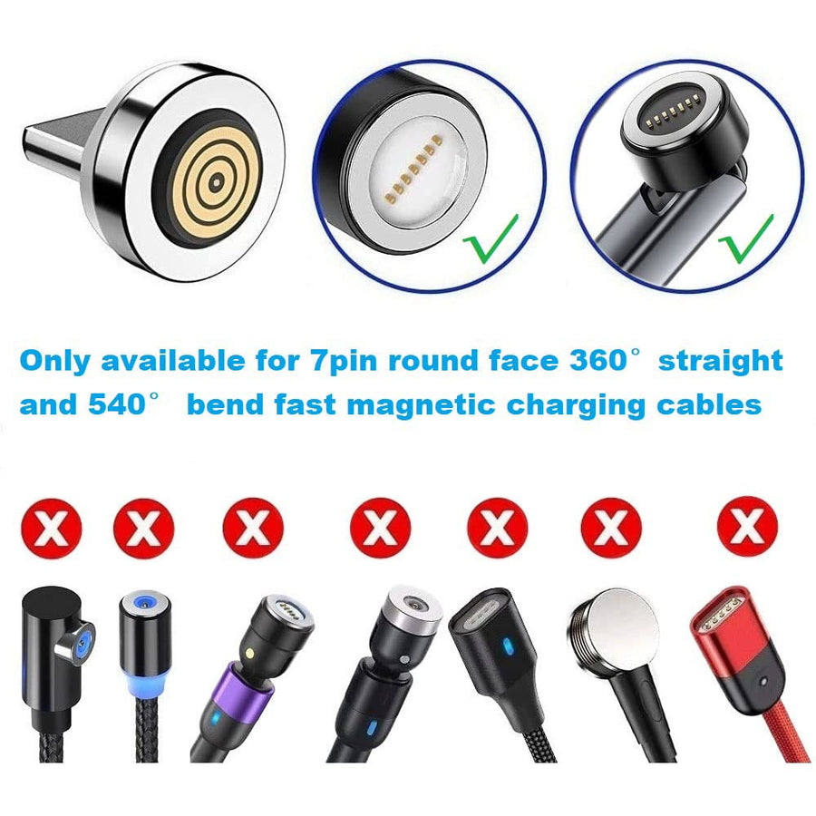 Magnetic Charging Tips 7pin Series lPhone Tips 6pack,Just 3.0A&7Pin Fast Magnetic Connector Tips Adapter Head Compatibility for iProduct Without Data USB Cables