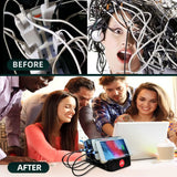 Magnetic Charging Cable 6pcs,Just 360°Rotate Magnetic Cables Without Magnetic Charging Tips,[3.3ft/1m,2.4 A Max 3in1 Nylon Braid Cord(3.3ft/Black), 6PC/3.3ft/Black