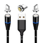 Magnetic Charging Cable 7Pin Sereis 2Pack 1Ft USB-C Short Cable Sets–Fast Charging Compatible for USB Type-C Devices(2PCS/1FT/360°7Pin/Black)