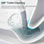 Golf Toilets Brushes, Toilet Cleaning Brush, Flexible Bendable Silicone Long Handled Toilet Brushes, 360°Deep Toilets Bowl Cleaning Brush,Quick Drying Scrubber for Bathroom with Hook (White)