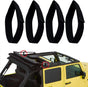 Soft Top Straps,Back Window Straps for Jeep Wrangler JK,Soft Top Tie Down Straps for Jeep,Heavy Duty Rear Window Straps,Black,(Pack of 4)