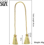 2 Pack Curtain Handmade Tiebacks Decorative Curtain Holdbacks with Tassel (Gold, 2 Pack)