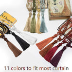 Curtain Tiebacks Hand-Woven Holdbacks Home Decorative Tassels Tiebacks (Gold, 2 Pack)