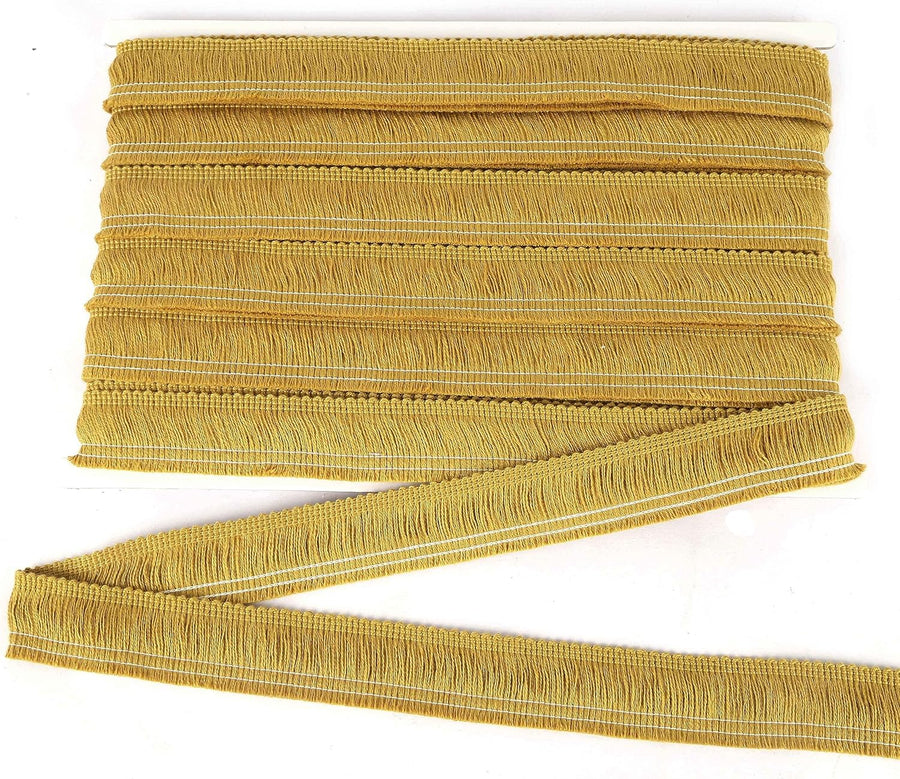 Sewing Fringe Trim 13.7 Yards x 1 Inch Tassel Trim Sewing Accessory Lace for Clothes Home Decoration DIY (Gold)