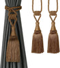 Curtain Tiebacks Handmade Holdbacks for Curtains Drape Decorative Tie Backs with Tassels(Coffee, 2 Pack)