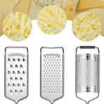 Cheese Grater,  3 Packs Stainless Steel Lemon Zester Grater with Silicone Handle for Cheese, Chocolate, Spices, and More