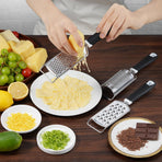 Cheese Grater,  3 Packs Stainless Steel Lemon Zester Grater with Silicone Handle for Cheese, Chocolate, Spices, and More