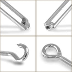 5pcs M5 Stainless Steel 304 Hook & Eye Turnbuckles Adjustable Wire Rope Tensioner