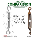 5pcs M5 Stainless Steel 304 Hook & Eye Turnbuckles Adjustable Wire Rope Tensioner