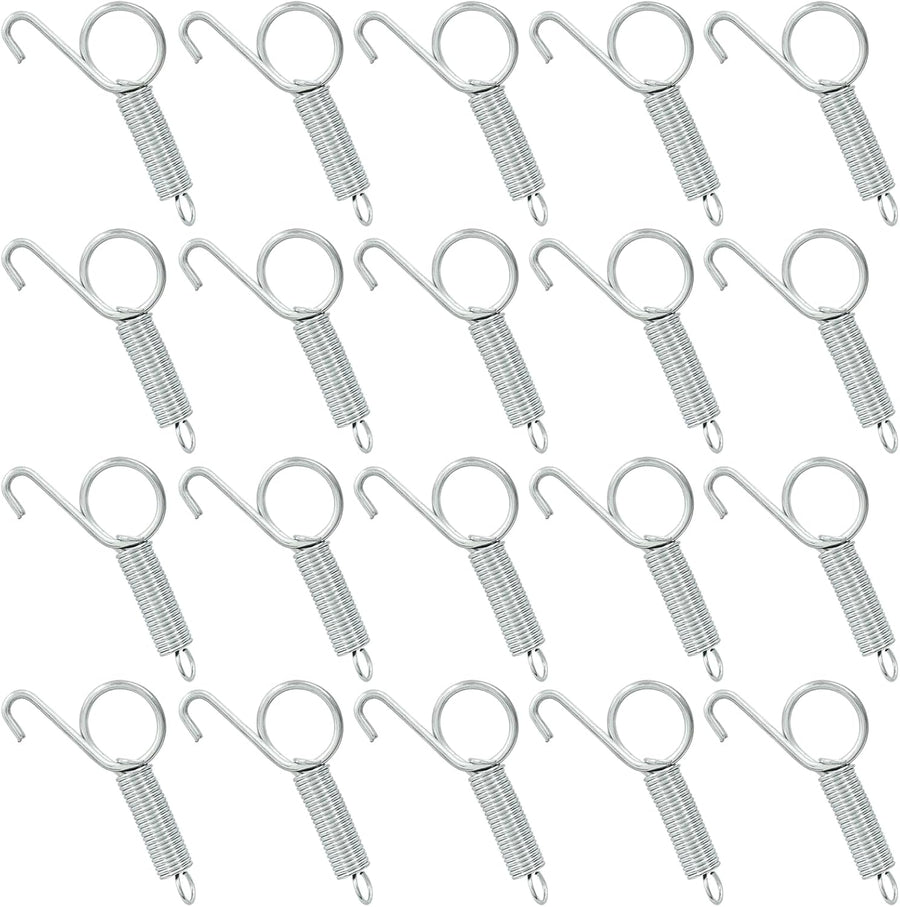 20Pcs Spring Latch Hook Pet Door Latch Spring Cage Latch Cage Lock Metal Finger Spring Door Hook for Fixing Rabbits Birds Dogs Cats Squirrels Small Animals