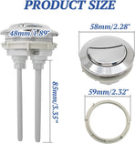 Toilet Tank Push Button 48mm Thread Diameter Dual Push Flushing Button Adjustable Toilet Water Tank Button Replacement, Pack of 1
