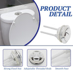 Toilet Tank Push Button 48mm Thread Diameter Dual Push Flushing Button Adjustable Toilet Water Tank Button Replacement, Pack of 1