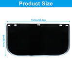 1 Pack Face Shield Replacement Lens, 15.5" x 8" Polycarbonate Protective Safety Visor Replacement, Impact-resistant Face Shield for Welding/Grinding/DIY/Cosplay Helmet (Black)