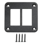 2 Gang Rocker Switch Panel Housing Holder, Rocker Toggle Switch Aluminum Housing Bracket with Screw, Black Waterproof Anodized Aluminium Panel for Car Boat Trailer RV SUV ATV UTV