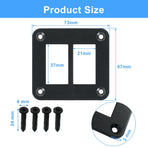 2 Gang Rocker Switch Panel Housing Holder, Rocker Toggle Switch Aluminum Housing Bracket with Screw, Black Waterproof Anodized Aluminium Panel for Car Boat Trailer RV SUV ATV UTV