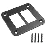 2 Gang Rocker Switch Panel Housing Holder, Rocker Toggle Switch Aluminum Housing Bracket with Screw, Black Waterproof Anodized Aluminium Panel for Car Boat Trailer RV SUV ATV UTV